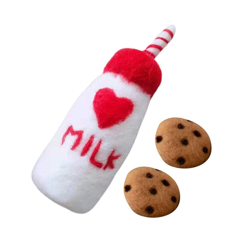 DIY Baby Wool Felt Milk Bottle And Cookies Photography Props For Infant Photo Accessories - Image 1